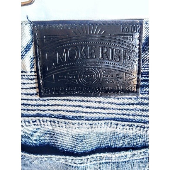 Smoke Rise Jeans Y2K 1991 Vintage Mens 40x32 Acid Wash Moto Hip Hop Jeans EUC - Picture 3 of 8
